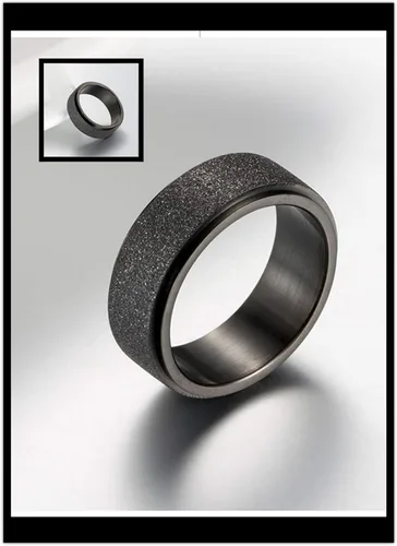 Vista 5 de 4 unids acero inoxidable carburo de tungsteno grueso hombres actividad nudillo anillo conjunto giratorio cadena centro Spinner bucle cepillado