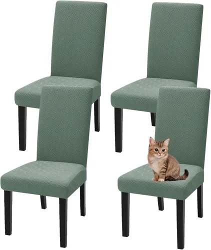 Vista 58 de YEMYHOM Funda elástica para silla con respaldo de 1 pieza con diseño jacquard más reciente, funda para silla con respaldo antideslizante, protector