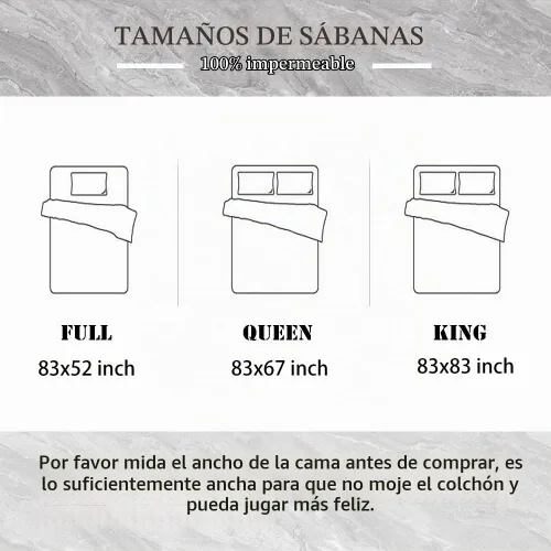 Vista 2 de Zishine Sábanas impermeables de vinilo Queen para spa de masaje de aceite