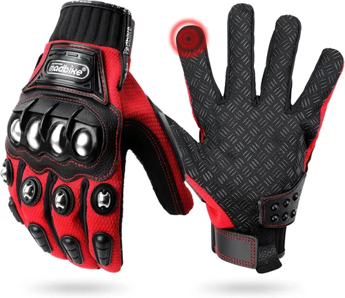 Vista 6 de Guantes de motocicleta Flujo de aire de acero nudillos pantalla táctil BMX MX ATV MTB Motocross Dirt Bike Racing Downhill guantes