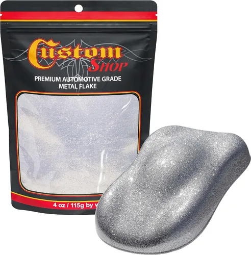 Vista 19 de Custom Shop - Purpurina metálica para pintura automotriz, oro brillante, 4 oz, micro escamas de metal de 0.004" para pintura de automóviles, aditivo