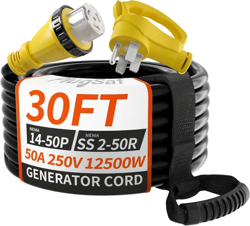 Vista 14 de PlugSaf Cable generador de 50 amperios, cable de extensión RV de 10 pies
