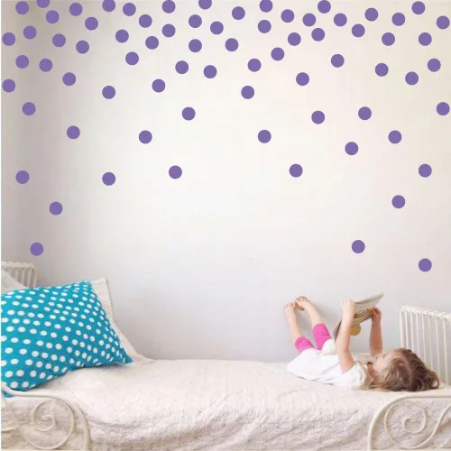 Vista 19 de Adhesivos decorativos de vinilo para pared, diseño de círculos de lunares, fácil de despegar y pegar, adhesivos decorativos extraíbles para Verde
