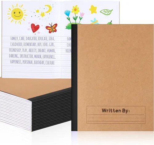 Vista 27 de Henoyso Paquete de 5 cuadernos de composición primaria, 9-3/4 x 7-1/2 pulgadas, diario primario para niños, cuaderno de escritura K-2 para niños