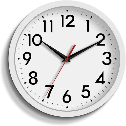 Vista 10 de DAXSMY Reloj de pared analógico pequeño de 8 pulgadas, silencioso, sin tictac, funciona con pilas, moderno, simple, decorativo, para cocina