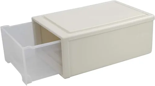 Vista 6 de Cajón apilable de 12 cuartos de galón, 1 cajón apilable de plástico para escritorio
