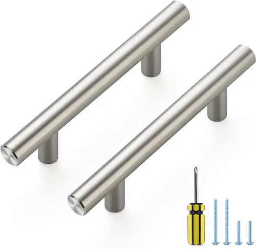 Vista 33 de Ravinte Brushed Nickel Cabinet Handles,Round T Pulls,10 Inch,30 Pack Níquel cepillado