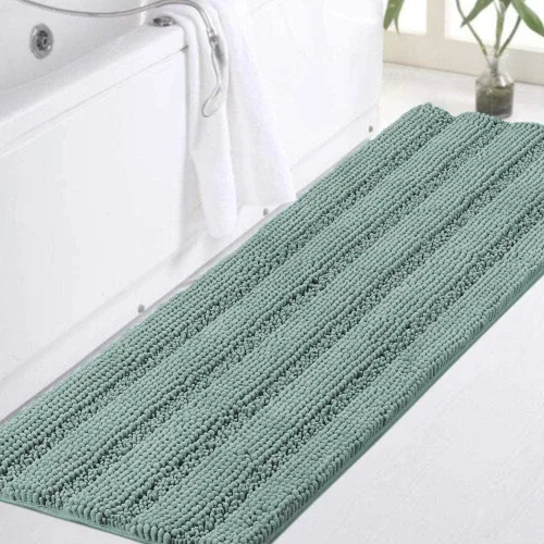 Vista 124 de Turquoize Alfombra de baño de chenilla de lujo para baño, extra absorbente, alfombra de ducha de microfibra antideslizante para baño, alfombra Aqua