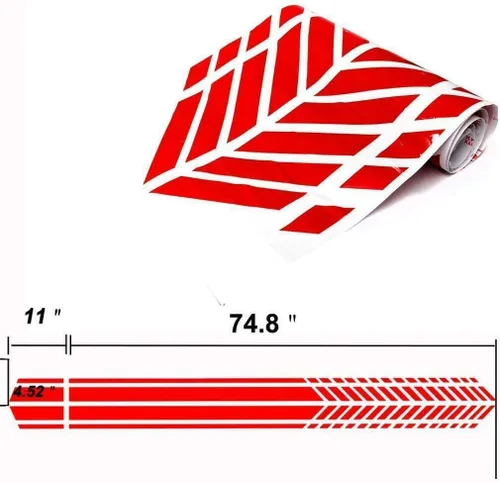 Vista 2 de NA Racing - Calcomanía de rayas laterales compatible con Dodge Challenger RT SRT 2008-2019, color rojo