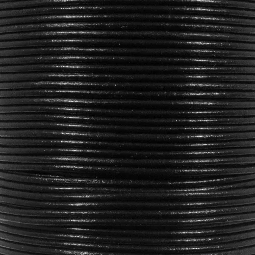 Vista 3 de Craft County Cordón redondo de cuero de 0.059 in – 5, 10, 25 yardas (negro, 5 yardas)