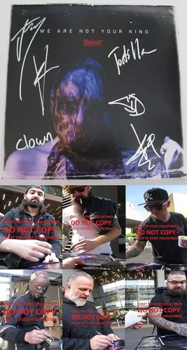 Vista 2 de Slipknot banda de metal firmado autografiado 12X12 álbum foto, prueba, estrella