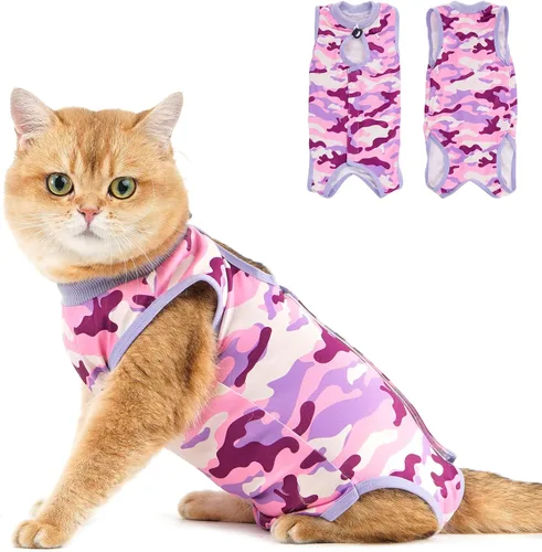Vista 24 de Avont Traje de recuperación para gatos – Mameluco de gatito para gatos después de la cirugía, traje quirúrgico de esterilización alternativo al cono