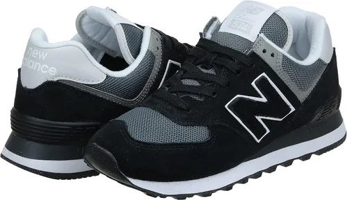 Vista 2 de New Balance Tenis 574 V1 Core para hombre, NegroGris