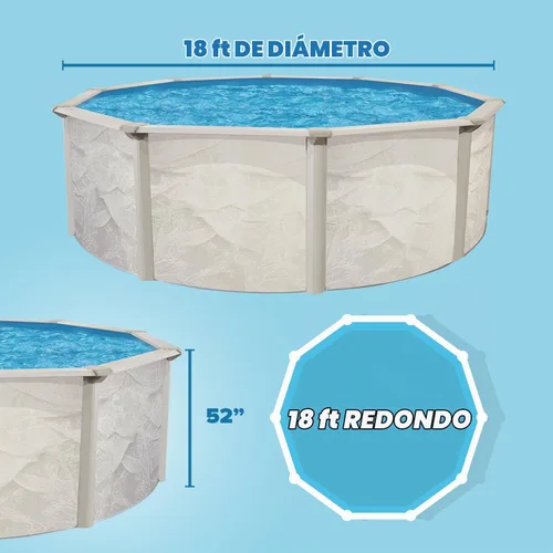 Vista 3 de Boulder 18' x 52" ATS+Kit de piscina de acero fácil de construir sobre el suelo por WaterThat