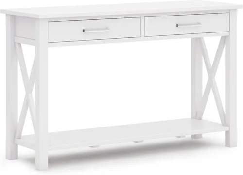 Vista 17 de SIMPLIHOME Kitchener - Mesa auxiliar cuadrada de madera maciza de 21 pulgadas de ancho, color marrón Contemporary accent table with X-design, a
