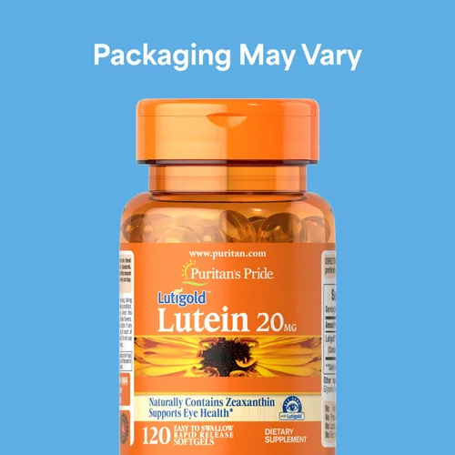 Vista 2 de Puritan's Pride Luteína Carotenoide Lutigold™ Premium de 20 mg con zeaxantina para hombres y mujeres, suplemento dietético para apoyo a la salud