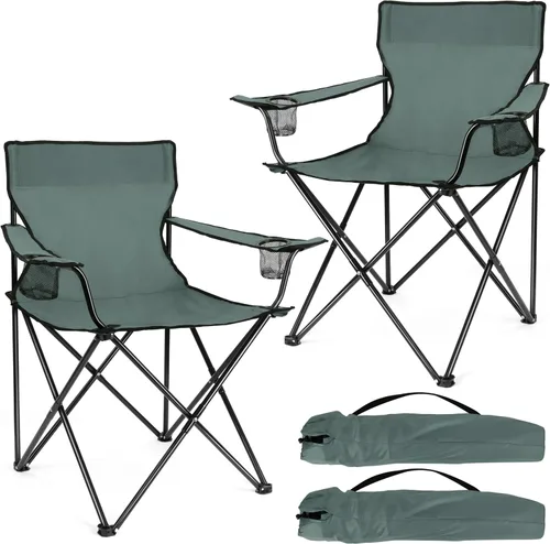 Vista 10 de Joyfair Silla de camping portátil, sillas plegables para césped al aire libre para adultos, sillas plegables grandes resistentes para playa, pesca
