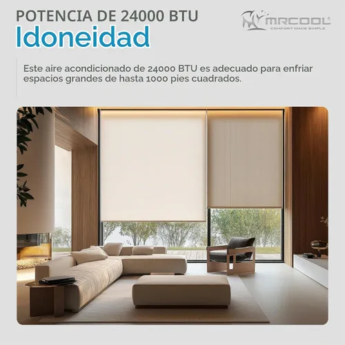 Vista 6 de Mrcool 24000 BTU 230V Mini aire acondicionado sin conductos con bomba de calor y minisplit inversor, Serie Advantage - Unidad de AC montada en pared