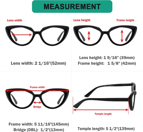 Vista 3 de Eyekepper Paquete de 5 lentes de lectura para mujeres lectores de ojo de gato
