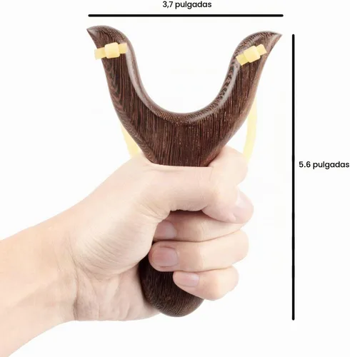 Vista 5 de BASUNE Slingshot - Tirachinas de caza de madera con mango ergonómico, juego de caza profesional, incluye aproximadamente 100 bolas de arcilla