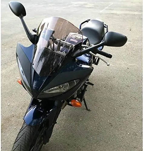 Vista 2 de Parabrisas de motocicleta compatible con FZ6 S2 600 2007 2008 2009 2010 compatible con Fazer FZ-6 FZ 6 deflectores de alerón parabrisas, humo iridio