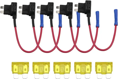 Vista 5 de ZOOKOTO Paquete de 5 fusibles adaptador de grifo de 12 V con fusible de cuchilla ATO ATC estándar de 10A APR ATO ATC para coches, camiones y barcos
