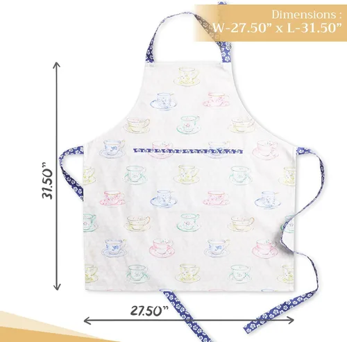 Vista 1203 de Maison d' Hermine Delantales para mujer con bolsillo, 100% algodón (27.50 x 31.50 pulgadas)