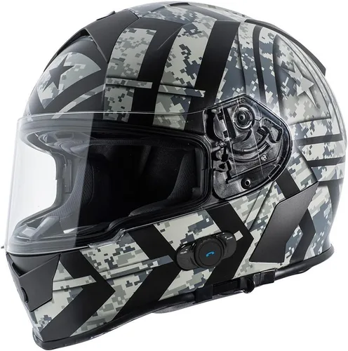 Vista 6 de Torc T14B Mako Casco de cara completa con Bluetooth integrado Humo claro