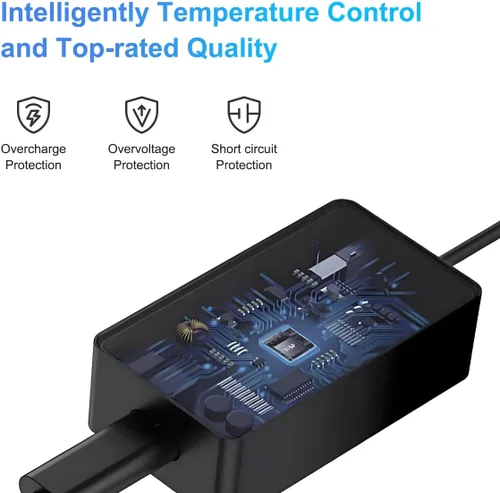 Vista 5 de Cargador de superficie de 65 W para Microsoft Surface Pro 10/9/8/7, Surface Laptop 6/5/4/3, Surface Book, Surface Go, adaptador de corriente