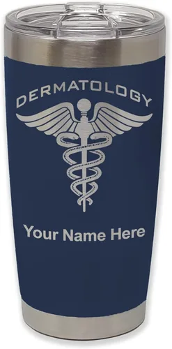 Vista 20 de LaserGram Vaso aislado al vacío de 20 onzas, dermatología, grabado personalizado incluido (negro)