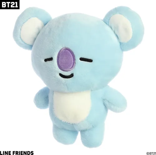 Vista 5 de Aurora Lovable BT21 KOYA - Animal de peluche, diversión coleccionable, adorable lindura, azul, 9 pulgadas