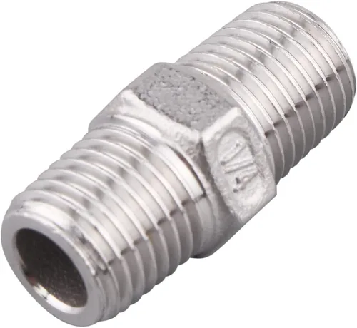 Vista 5 de Boquilla hexagonal macho de 1/4 de pulgada NPT – DERPIPE acero inoxidable 304 roscado para kit de preparación, aplicación de tubería casera