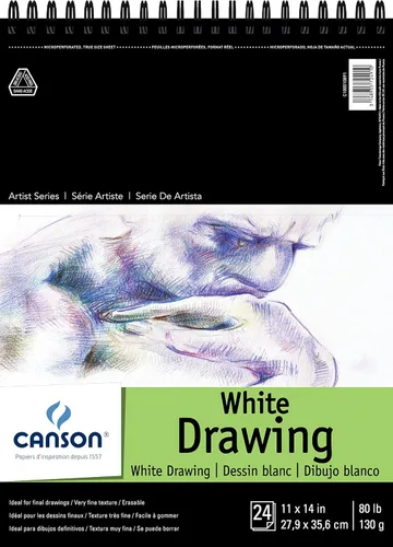 Vista 2 de Canson Artist Series Papel de Dibujo, Crema, Bloc Encuadernado con Espiral, 5.5 x 8.5 pulgadas, 60 hojas (90lb/147g) - Papel de artista para adultos