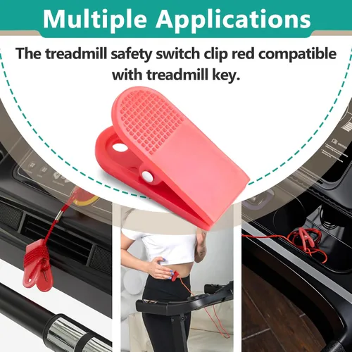 Vista 7 de 8 clips de interruptor de seguridad para cinta de correr, clip universal de repuesto para cable de llave de cinta de correr, clip de seguridad