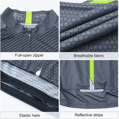 Vista 4 de ROTTO Camiseta de ciclismo para hombre, manga corta, serie Simple Line