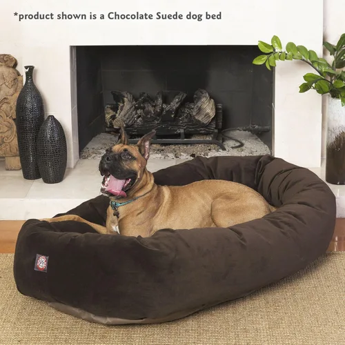 Vista 6 de Majestic Pet Cama para Perros de 52 Pulgadas de Ante Calmante Lavable 52x35x11 (Pulgadas) – Acogedora Cama Redonda para Perros con Forma de Dona