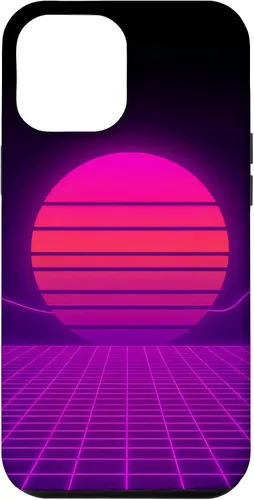 Vista 26 de Funda con diseño estético para iPhone 16 Retrowave Synthwave de los años 80 y 90
