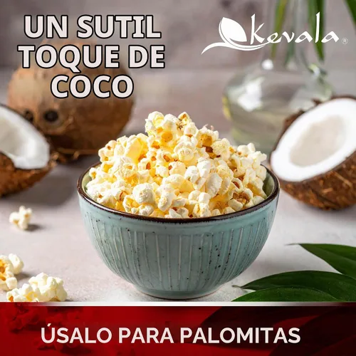 Vista 3 de Kevala Aceite de coco orgánico - Tarro de vidrio, 16 oz, belleza y grapas