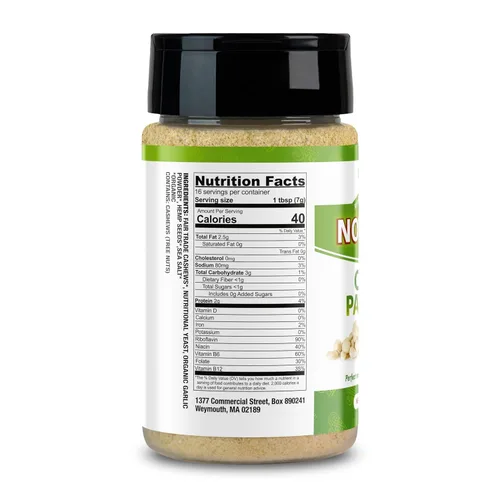 Vista 2 de NOOCH IT - Queso parmesano de anacardo - 4 onzas Sin lácteos, orgánico, de comercio justo, sin OMG, sin gluten Cobertura de queso de anacardo a
