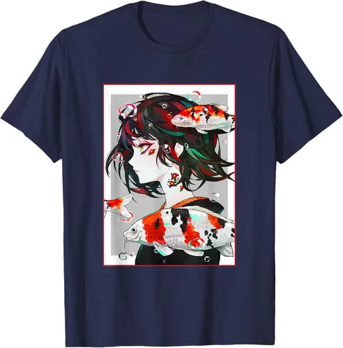 Vista 76 de Camiseta de anime anime japonés estético Otaku Negro