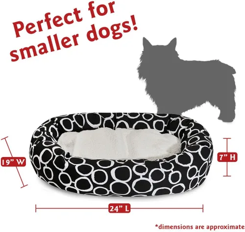 Vista 3 de Majestic Pet Cama de bagel Sherpa negro Fusion de 24