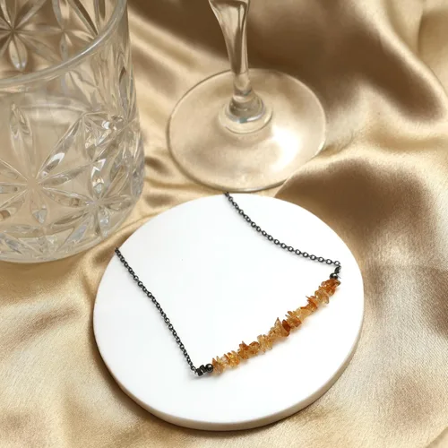 Vista 10 de Gempires - Collar de barra de chips naturales, cristales curativos de energía, regalo de cumpleaños, regalo para ella, joyería de piedras preciosas