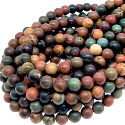 Vista 20 de Cuentas de ágata de pavo real natural de 0.236 in, cuentas redondas lisas de materiales de bricolaje, pulsera, collar, aretes, fabricación de joyas