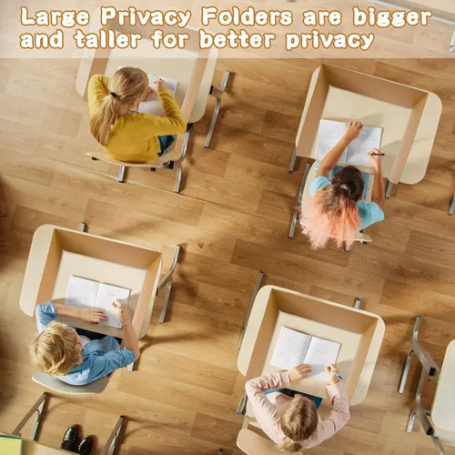 Vista 6 de Gueevin 1 divisor de escritorio para el aula para estudiantes, carpetas de privacidad de prueba para un mejor enfoque, tamaño total de 13 x 20 x 17