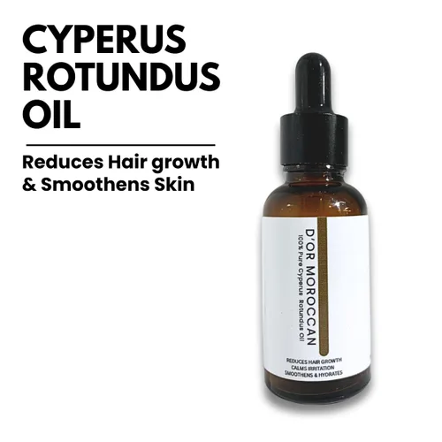 Vista 3 de Aceite Cyperus Rotundus – Ralentiza naturalmente el crecimiento del cabello, suaviza la piel y calma la piel después de la depilación