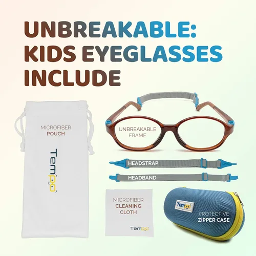 Vista 6 de Tempo Gafas irrompibles para niños - Gafas de moda flexibles para niños - 3005