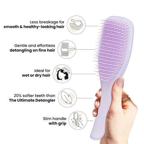 Vista 4 de Tangle Teezer Cepillo desenredante fino y frágil para cabello teñido, fino y fino, dientes flexibles suaves de dos niveles que reducen la rotura