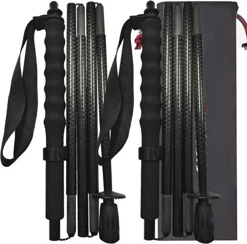 Vista 10 de 5-Section Carbon Fiber Trekking Poles, Lightweight and Durable 2-Pack, Foldable, Straight Grip, Suitable for Hiking, Trekking and Mountaineering