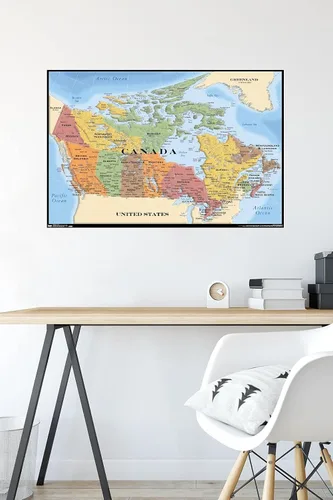 Vista 4 de Trends International Map - Póster de pared de Canadá de 22.375 x 34 pulgadas, de alta calidad sin marco