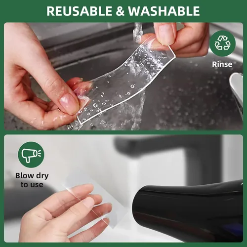 Vista 6 de Cinta nano de doble cara, ultrafina y transparente, cinta de montaje reutilizable resistente, fácil de limpiar, adecuada para el hogar, escuela